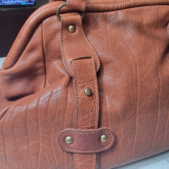 Corsia Italian Leather Satchel Bag Brown Distressed Vintage Style - Picture 6 of 12